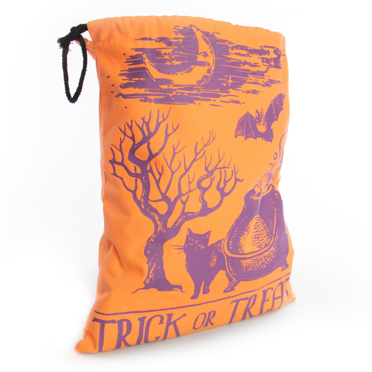 Trick or Treat Canvas Bag - Orange Cauldron