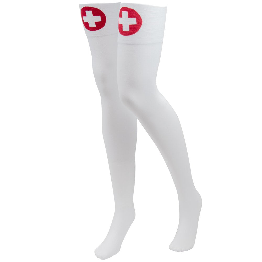 Thigh High Costume Tights - Naughty Nurse