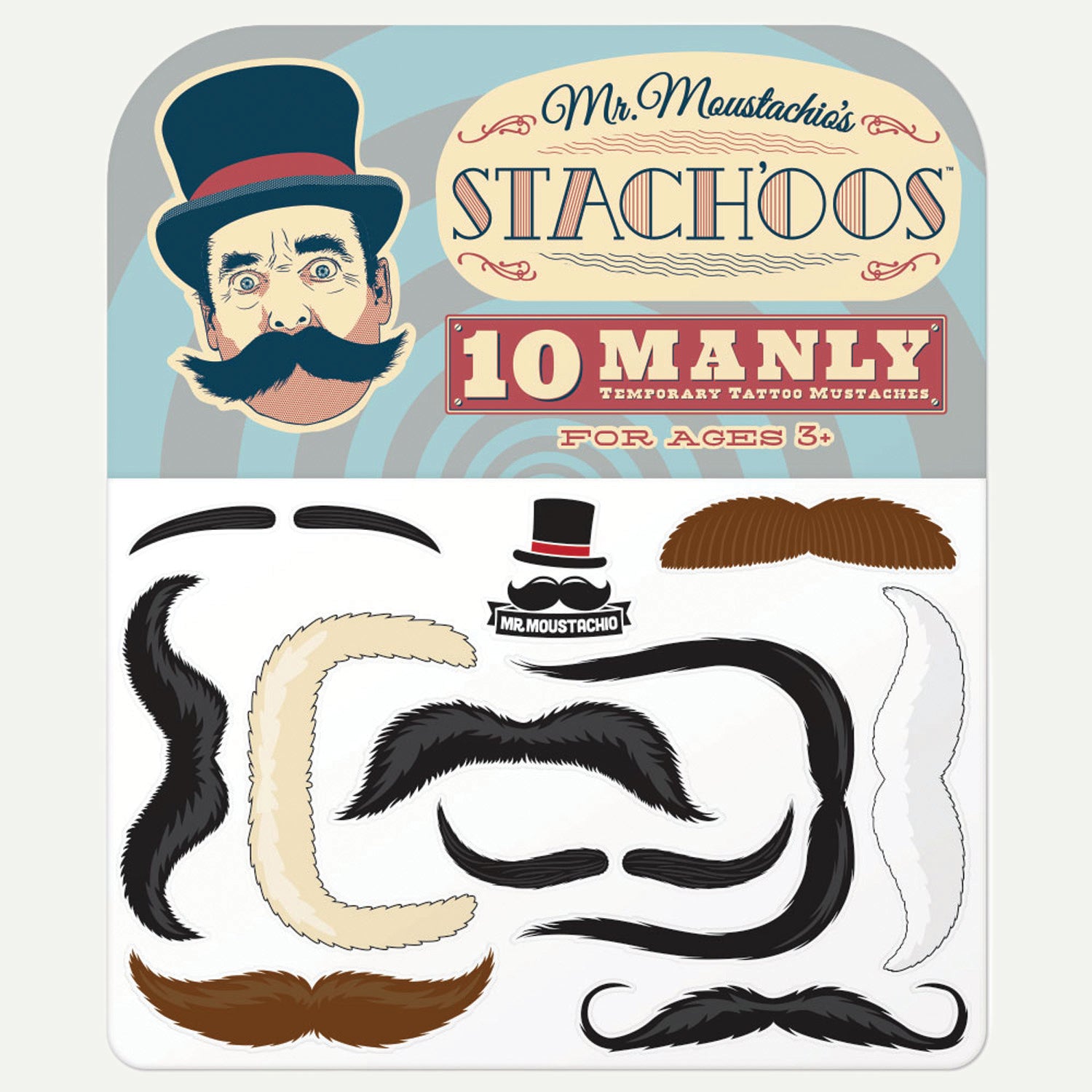 Mr. Moustachio's Stach-oos Temporary Tattoo Mustaches