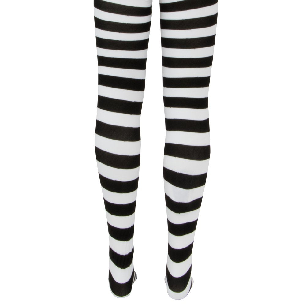 Kids Costume Tights - Black & White Stripes